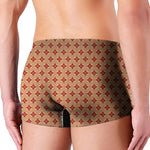 Red Japanese Flower Pattern Print Men's Boxer Briefs