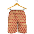Red Japanese Flower Pattern Print Men's Shorts