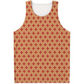 Red Japanese Flower Pattern Print Men's Tank Top
