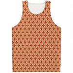 Red Japanese Flower Pattern Print Men's Tank Top