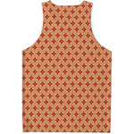 Red Japanese Flower Pattern Print Men's Tank Top