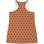 Red Japanese Flower Pattern Print Women's Racerback Tank Top