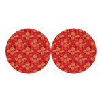 Red Japanese Pattern Print Car Coasters