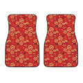 Red Japanese Pattern Print Front Car Floor Mats