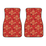 Red Japanese Pattern Print Front Car Floor Mats