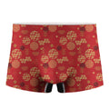 Red Japanese Pattern Print Men's Boxer Briefs