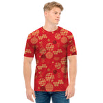 Red Japanese Pattern Print Men's T-Shirt