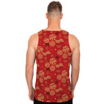 Red Japanese Pattern Print Men's Tank Top