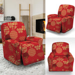Red Japanese Pattern Print Recliner Slipcover