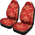 Red Japanese Pattern Print Universal Fit Car Seat Covers