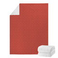 Red Japanese Wave Pattern Print Blanket
