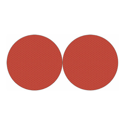 Red Japanese Wave Pattern Print Car Coasters
