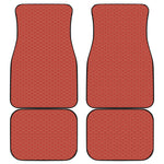 Red Japanese Wave Pattern Print Front and Back Car Floor Mats