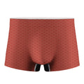 Red Japanese Wave Pattern Print Men's Boxer Briefs