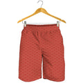 Red Japanese Wave Pattern Print Men's Shorts