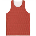 Red Japanese Wave Pattern Print Men's Tank Top