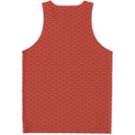 Red Japanese Wave Pattern Print Men's Tank Top