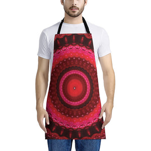 Red Kaleidoscope Print Apron