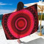 Red Kaleidoscope Print Beach Sarong Wrap