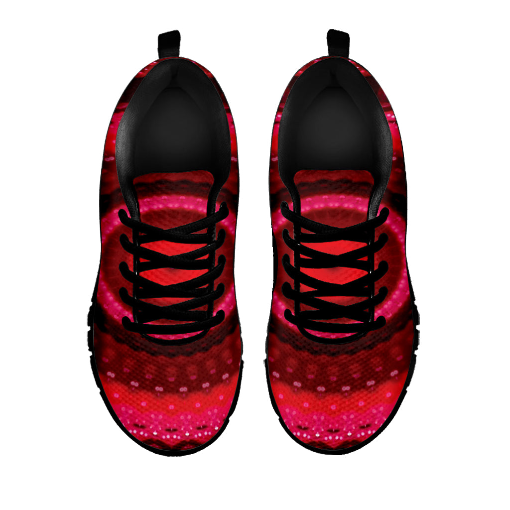 Red Kaleidoscope Print Black Sneakers