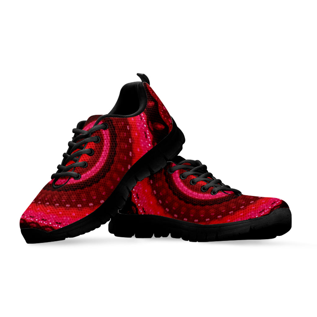 Red Kaleidoscope Print Black Sneakers