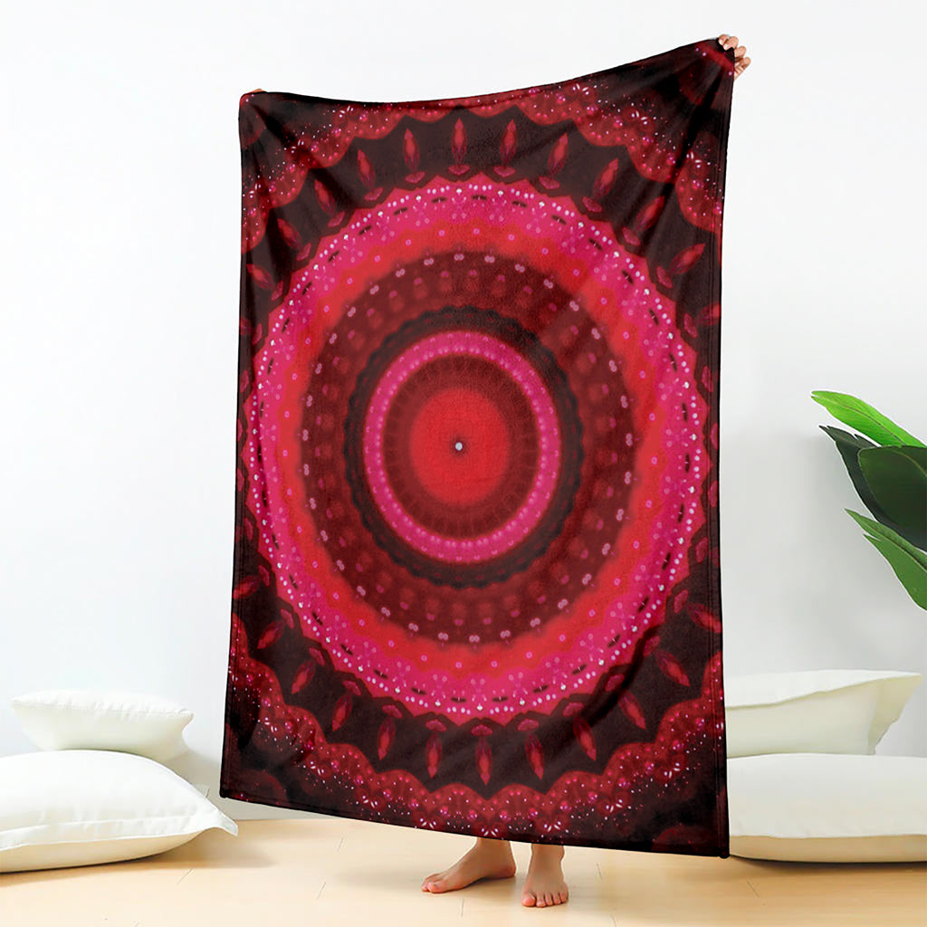 Red Kaleidoscope Print Blanket