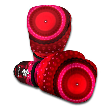 Red Kaleidoscope Print Boxing Gloves