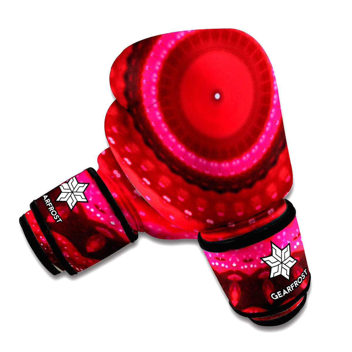 Red Kaleidoscope Print Boxing Gloves
