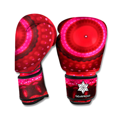 Red Kaleidoscope Print Boxing Gloves