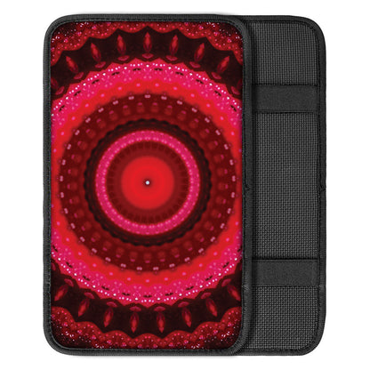 Red Kaleidoscope Print Car Center Console Cover