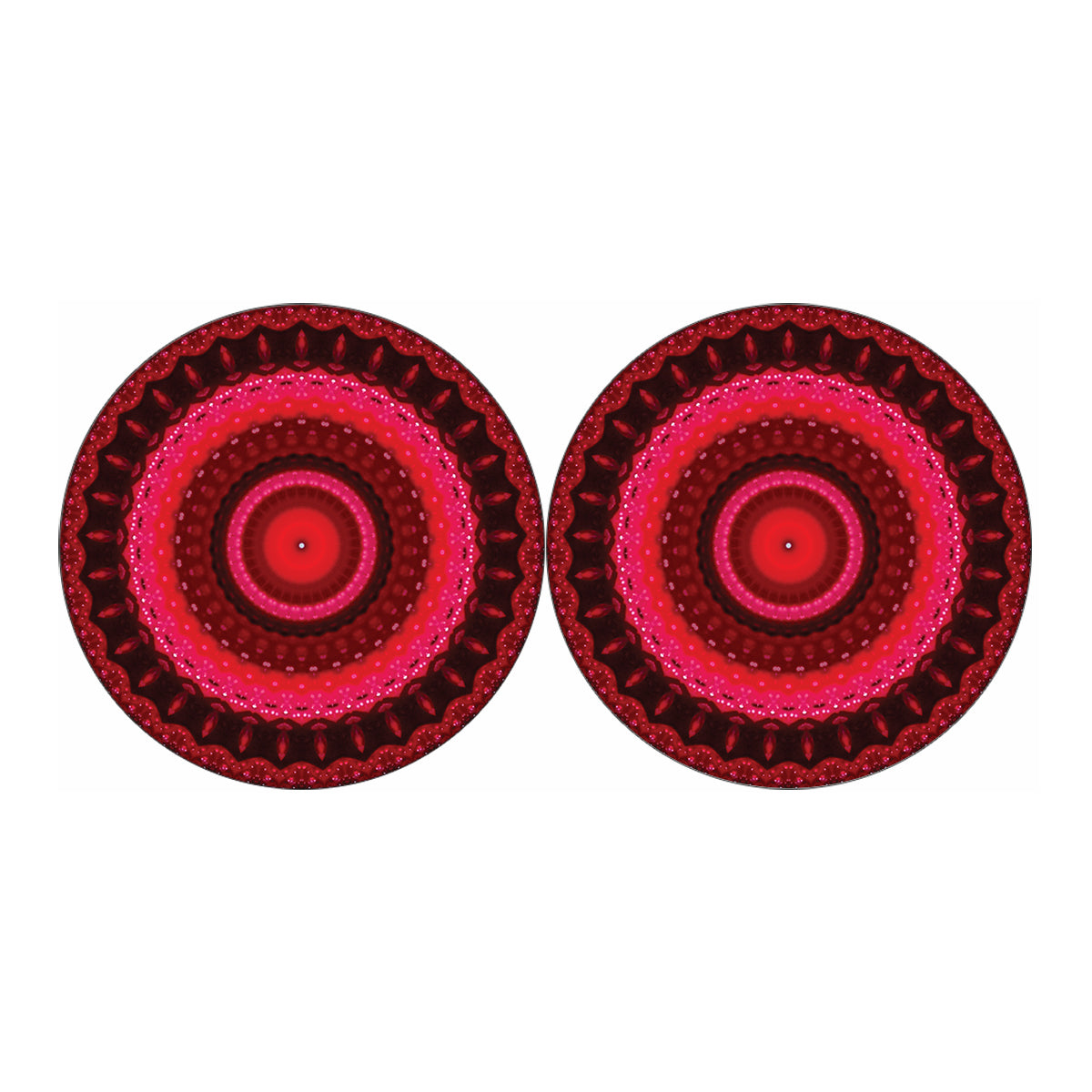 Red Kaleidoscope Print Car Coasters