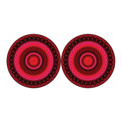 Red Kaleidoscope Print Car Coasters