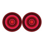 Red Kaleidoscope Print Car Coasters