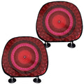 Red Kaleidoscope Print Car Headrest Covers