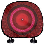 Red Kaleidoscope Print Car Headrest Covers