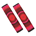 Red Kaleidoscope Print Car Seat Belt Covers
