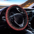 Red Kaleidoscope Print Car Steering Wheel Cover