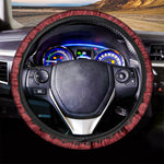 Red Kaleidoscope Print Car Steering Wheel Cover