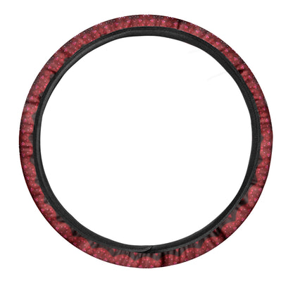 Red Kaleidoscope Print Car Steering Wheel Cover