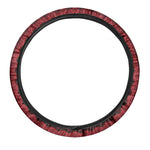 Red Kaleidoscope Print Car Steering Wheel Cover