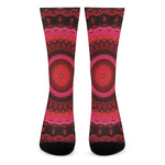 Red Kaleidoscope Print Crew Socks