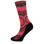 Red Kaleidoscope Print Crew Socks