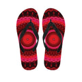 Red Kaleidoscope Print Flip Flops