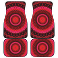 Red Kaleidoscope Print Front and Back Car Floor Mats