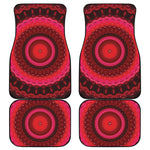 Red Kaleidoscope Print Front and Back Car Floor Mats