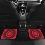 Red Kaleidoscope Print Front and Back Car Floor Mats