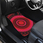 Red Kaleidoscope Print Front and Back Car Floor Mats