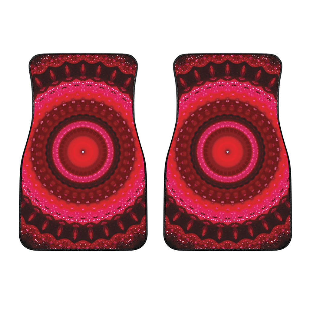 Red Kaleidoscope Print Front Car Floor Mats