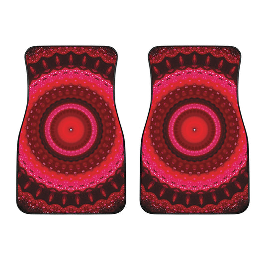 Red Kaleidoscope Print Front Car Floor Mats