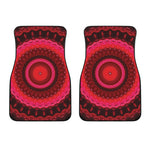 Red Kaleidoscope Print Front Car Floor Mats